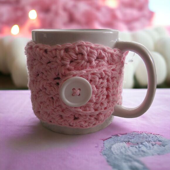 Crocheted Cup Cozy Handmade Coffee Mug or Tea Warmer - Picture 1 of 5
